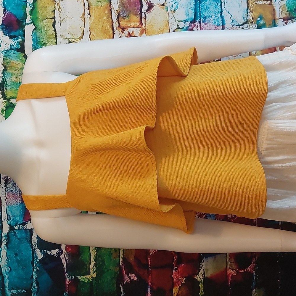 Madewell Texture Knit Sunshine Yellow Tank Top S Small